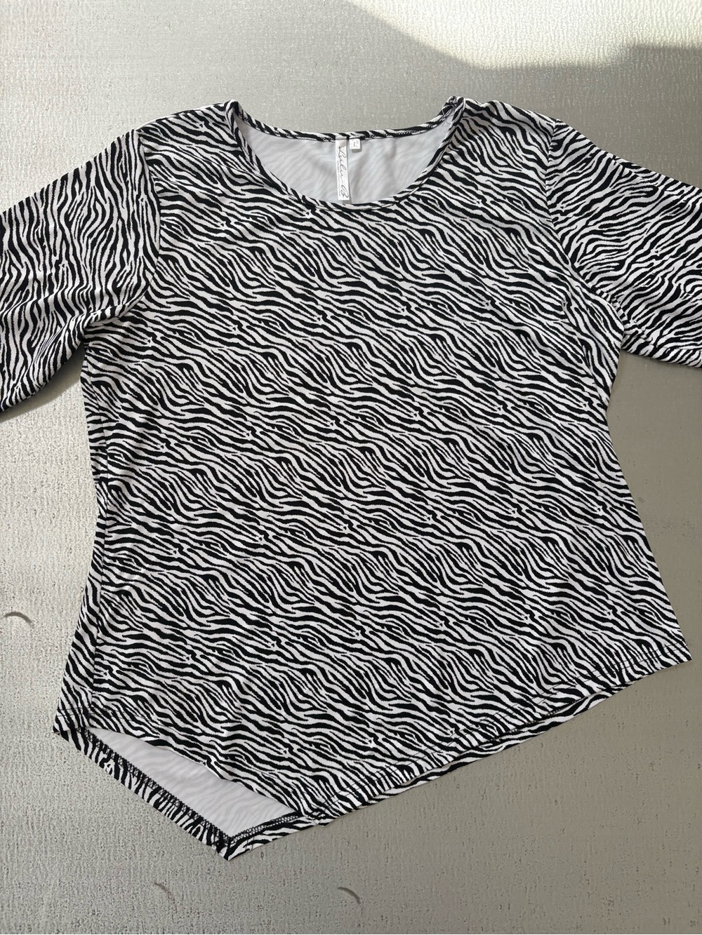 Lulu-B Black & White Zebra Print Tunic Top